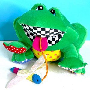 Vintage Nuby Luv n' Care Frog Baby Rattle Crinkle Sound 10" Plush Stuffed Animal